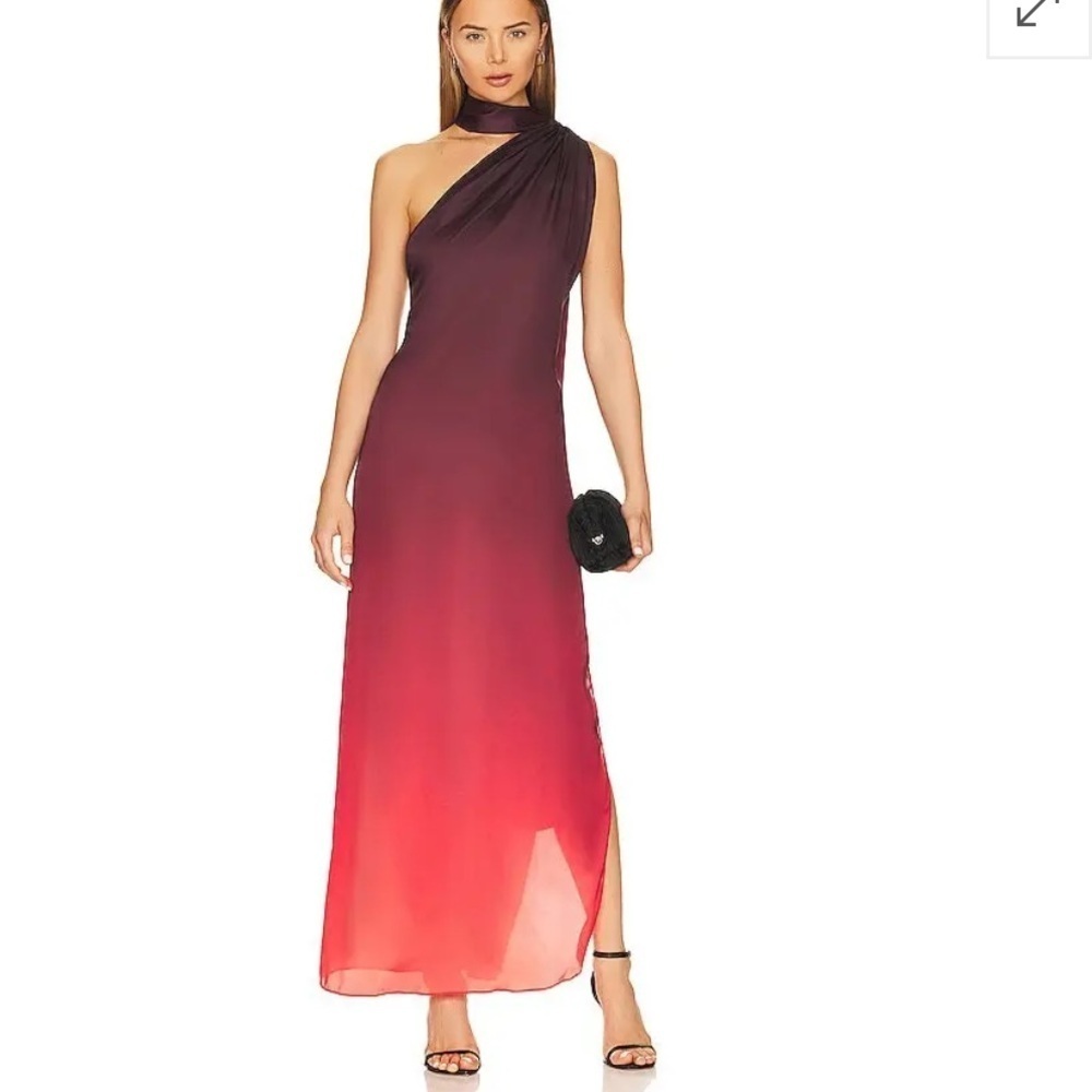 BAOBAB Ari maxi dress wine ombré gown sash Revolve NWT $275 L